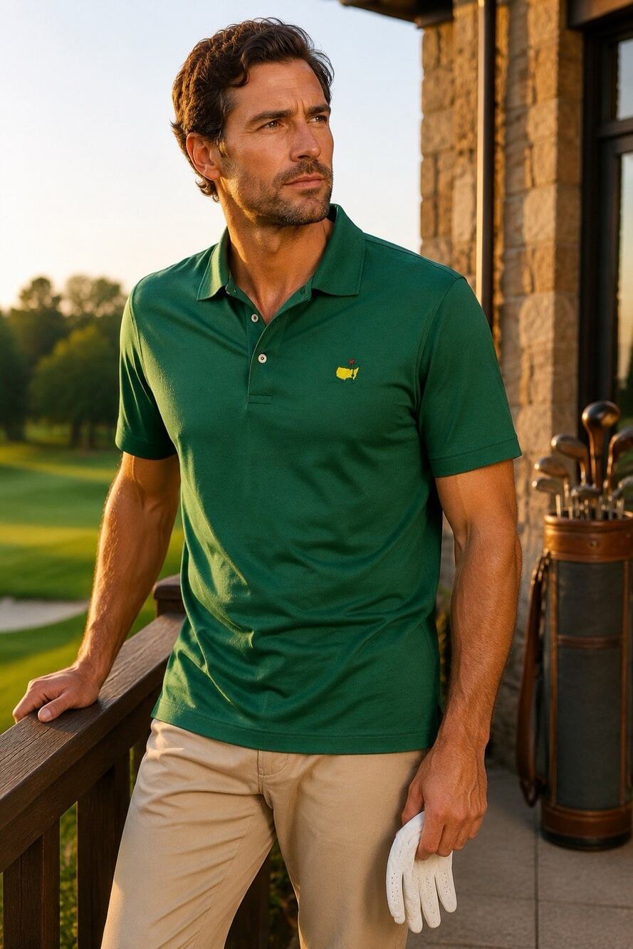 Masters Golf Collection Men’s XL Green Polo 1/4 Pima Cotton